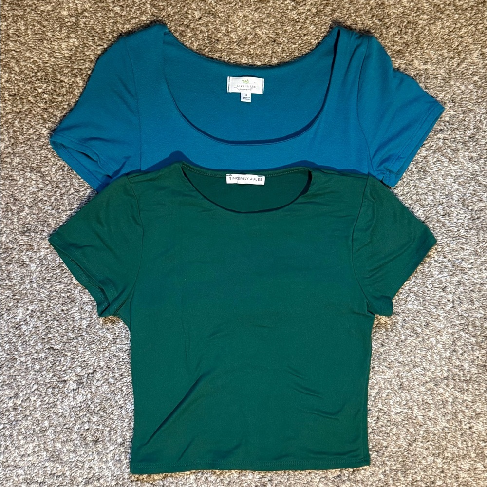 Women's Teal and Green Tops